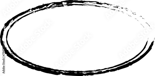 oval geometric line brush stoke shape