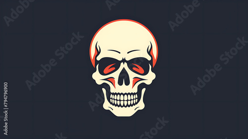 skull symmetrical flat icon design