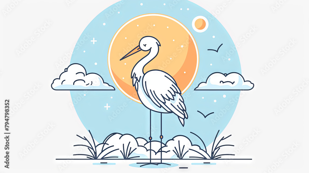 Naklejka premium Illustration of stork
