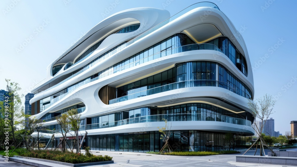Futuristic white curvaceous building - Capturing the elegance of modern ... - Curvaceous Building Designs
