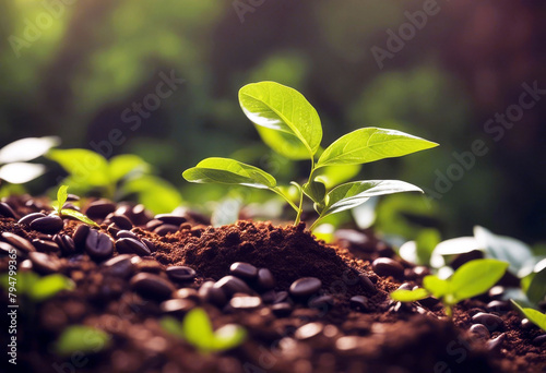 'green beautiful background nature seedlings bean coffee concept trees growth abstract texture light plant pattern colours wallpaper technology blur design leaf spring bokeh summer'