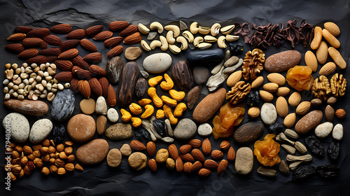  variety of nuts and dried fruits
