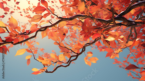 autumn leaves on the tree