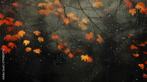autumn leaves in the water