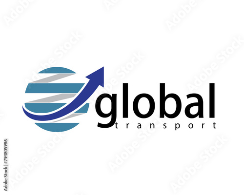 creative global transport logo design template