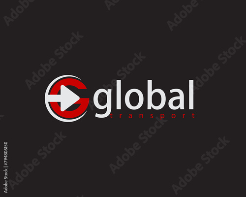 creative global transport initials g logo design template