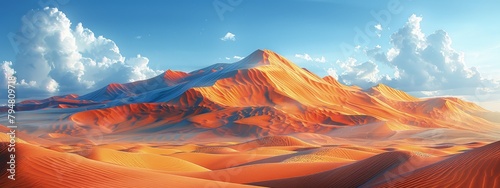Desert dunes at high noon, shimmering heat waves rising from hot sand. Hyperdetailed. Photorealistic. HD. super detailed