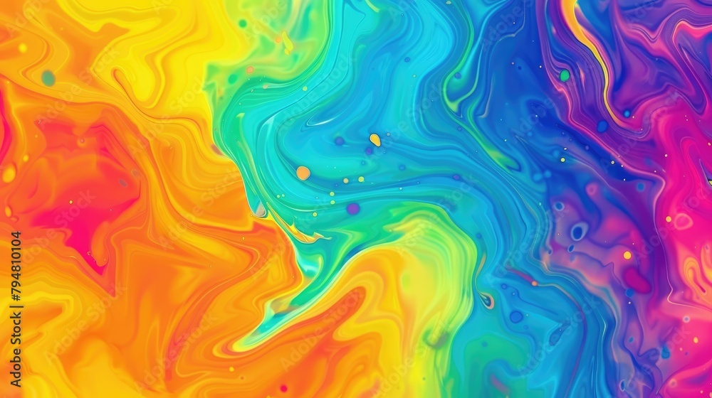 A psychedelic background with rainbow swirls and shapes. A psychedelic background with rainbow swirls and shapes.