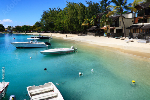 Grand Bay, Grand-Baie, Rivière du Rempart District, Mascarene Islands, Mauritius, Africa - coastal village, famous holiday resort, public beach photo