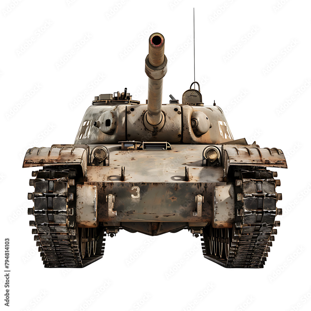Military tank on isolated transparent background Military tank on isolated transparent background
