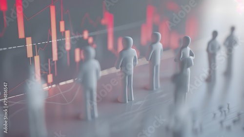 Tactile Financial Storytelling Clay Figures Illustrate Investment Strategies on a Chart Generative ai photo