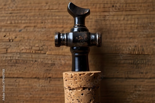 corkscrew with cork photo