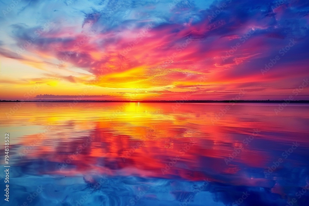 Obraz premium Colorful sunset over the ocean