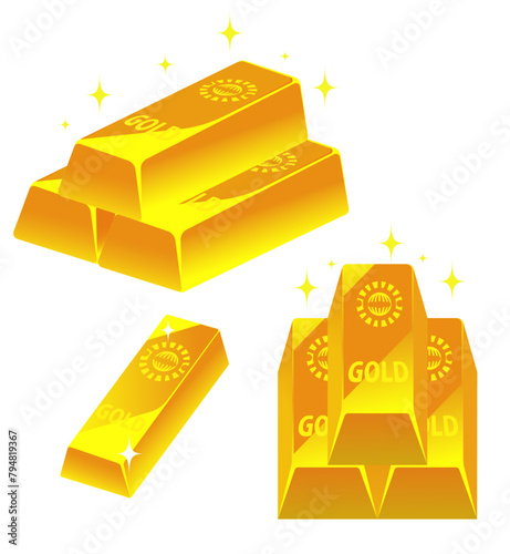 gold bars：金の延べ棒