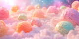 ice cream cosmos where planets made of pastel scoops orbit a candy sun, creating a delectable and whimsical universe.