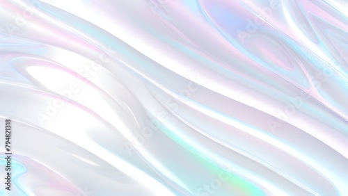 Holographic background seamless trendy iridescent light foil texture. Soft holographic pastel unicorn marble background pattern. Modern pearlescent blurry abstract swirl illustration.