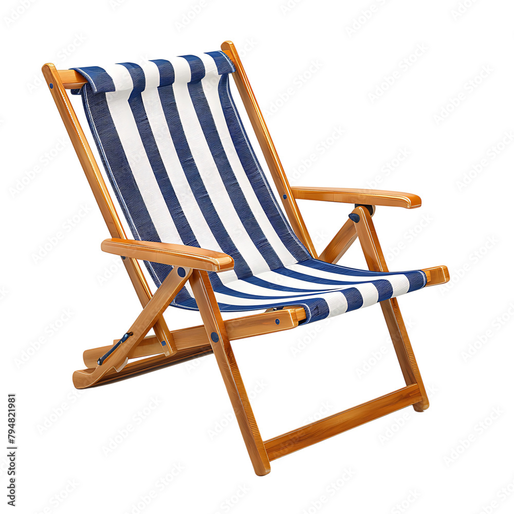 Beach chair on isolated transparent background Beach chair on isolated transparent background