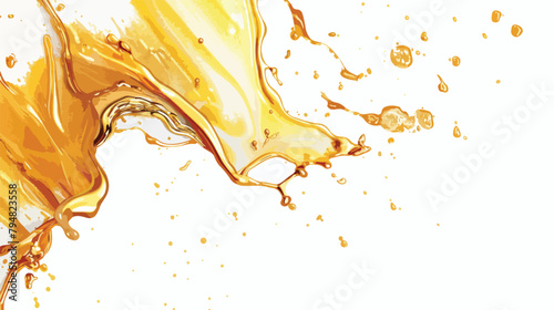 Gold stains liquid on a white background abstract  photo