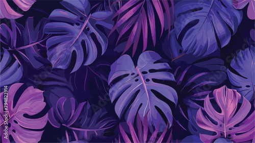 Gorgeous seamless pattern with tropical leaves. Endle