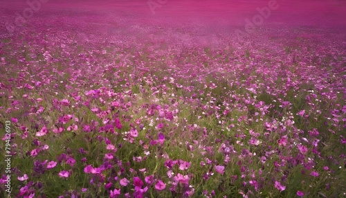 A field of wildflowers blooming in gradients of pi