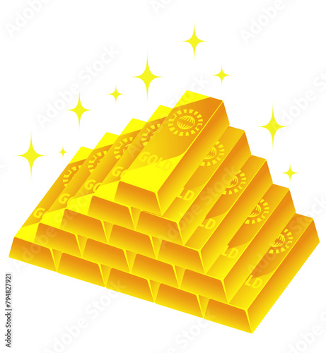 gold bars：金の延べ棒
