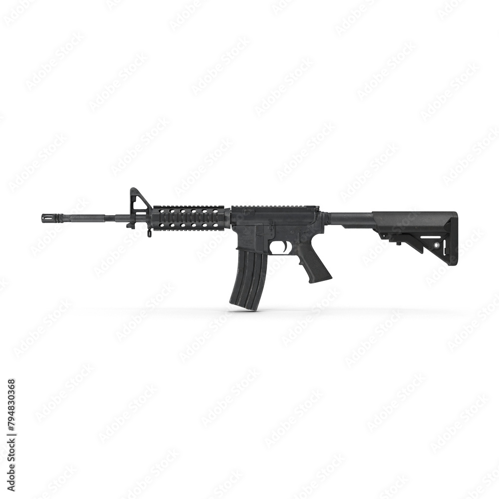 3D Realistic PNG Gun rifle isolated on white background, Semi-Automatic, carbine. Army and police weapons. Shotgun and guns set. Powerful deadly Modern sniper rifle with a telescopic sight