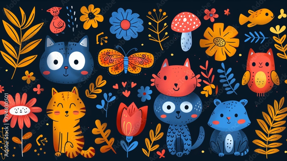 seamless cat pattern texture vector style seamless cat pattern texture vector style