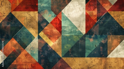 Vintage texture background with abstract geometric pattern