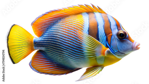 tropical fish isolated on transparent background. AI Generative