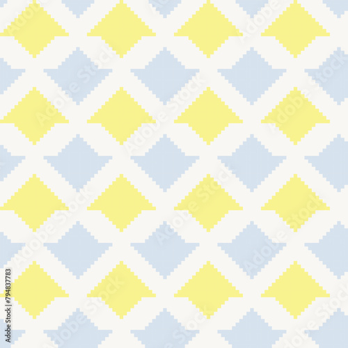 Pastels Geometric Fair Isle Seamless Pattern Design