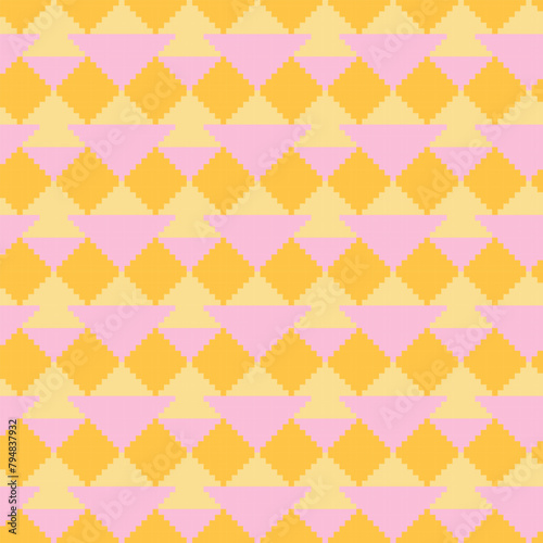 Pastels Geometric Fair Isle Seamless Pattern Design