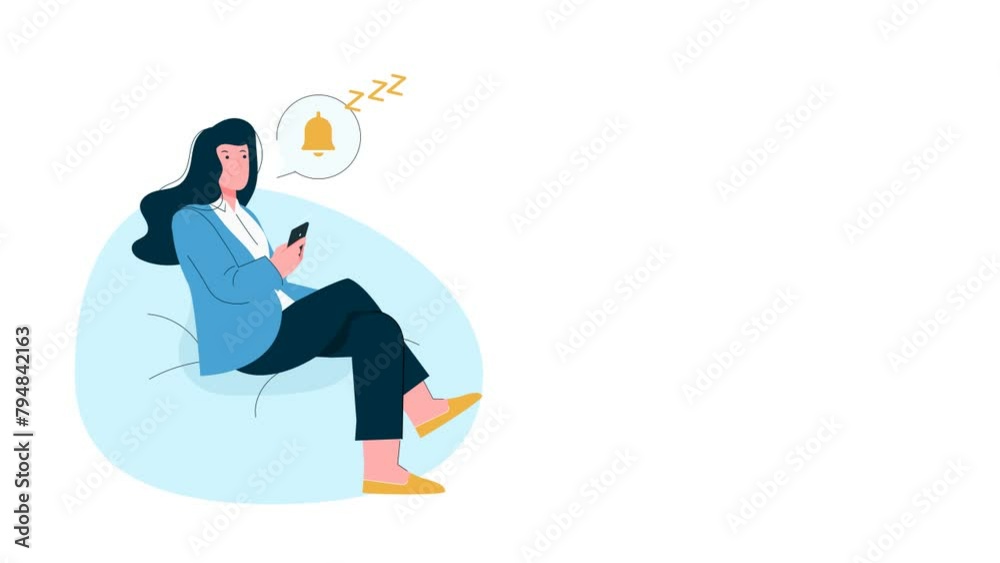 Concept of active online communication on social networks and loneliness on the internet.flat design animation Concept of active online communication on social networks and loneliness on the internet.flat design animation