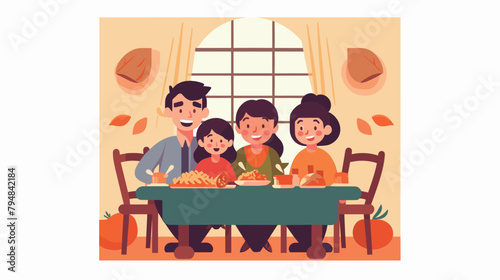 Flattened color illustrations for Thanksgiving