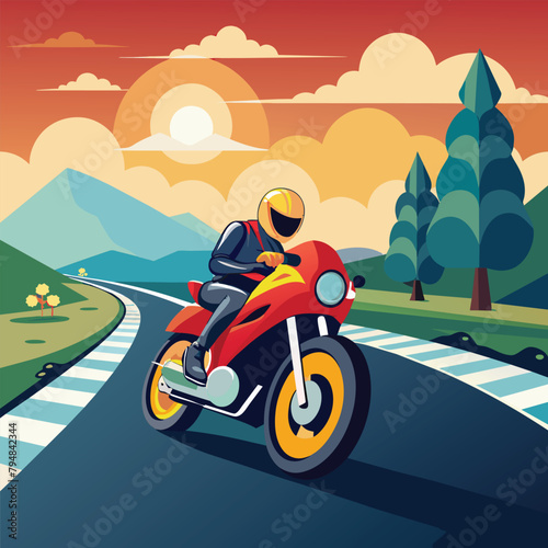 Motorcycle vector art. Vehicles vector illustration photo