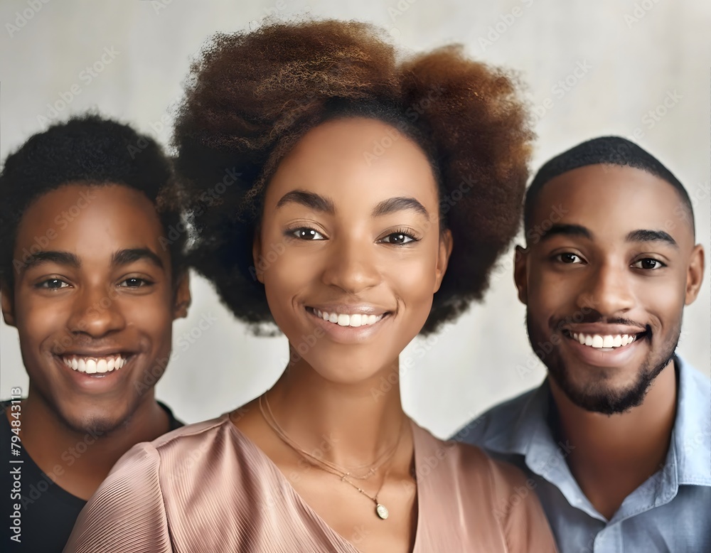 Group of happy African American people