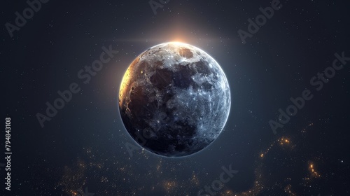 Eclipse: A vector illustration of a penumbral lunar eclipse photo