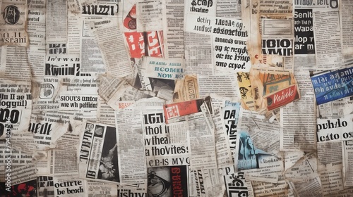 A variety of newspapers and magazines. Abstract grunge newspaper background with space for text.