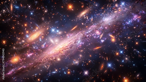 Galaxy: An illustration of a galaxy cluster