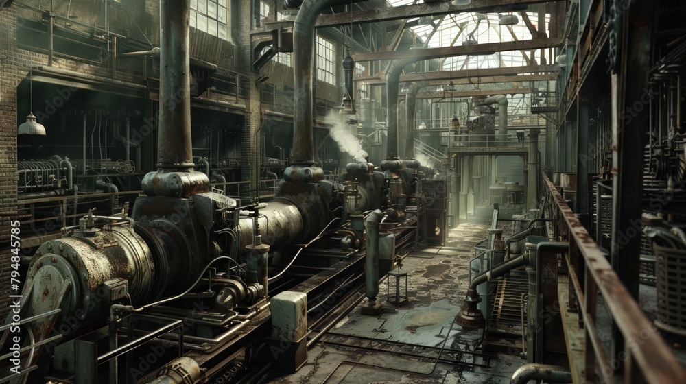 Steam engine industrial factory in 1802, industry 1.0. Steam engine industrial factory in 1802, industry 1.0.