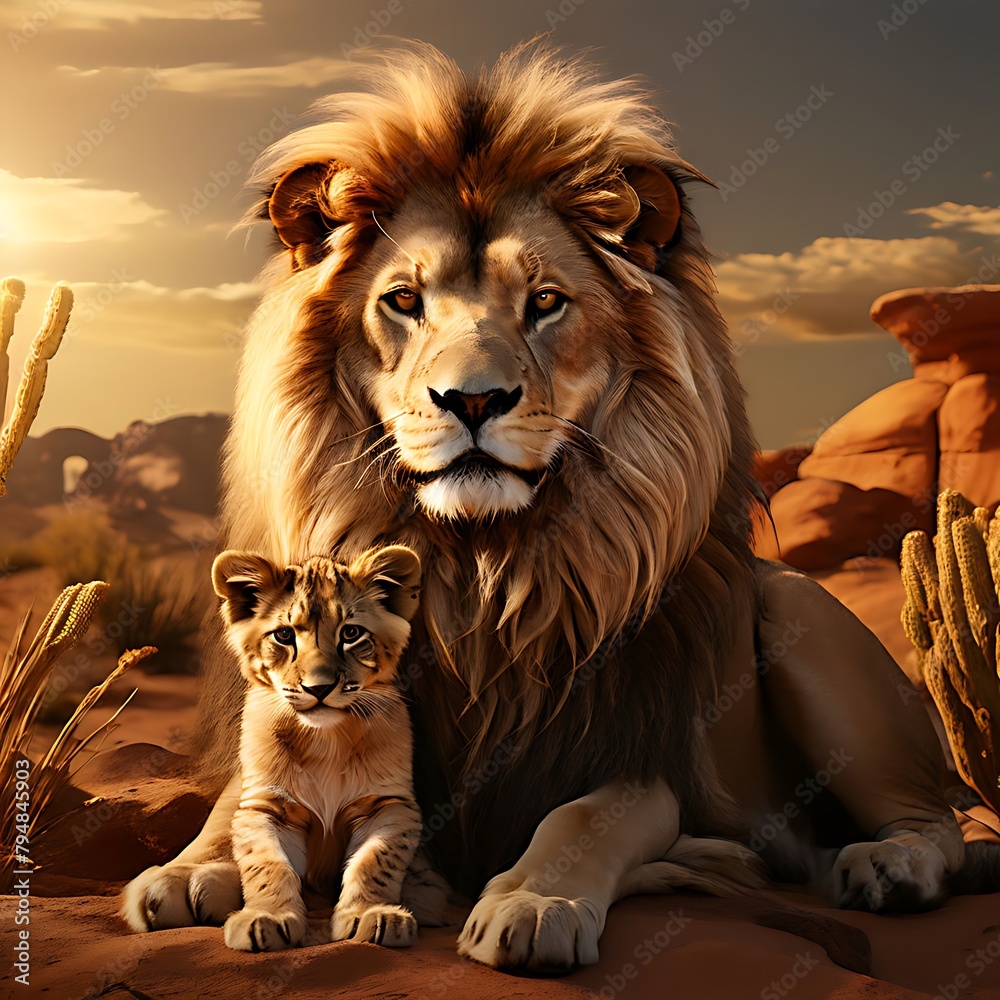 Obraz premium lion and lioness