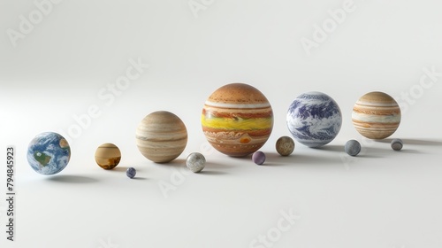Solar System: A 3D model of the eight planets orbiting the sun