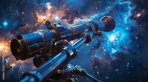 Space Exploration: A photo of a space telescope capturing images of distant galaxies