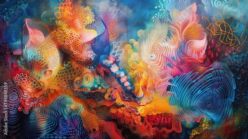 Vibrant Abstract Artwork Full of Color