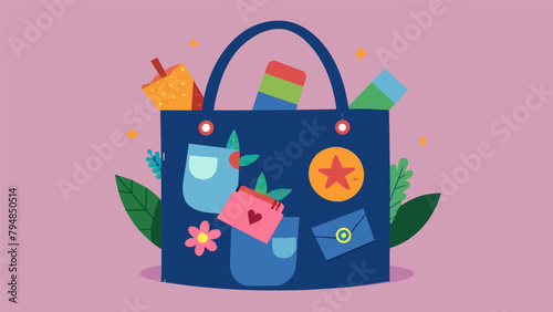 A crafty individual upcycling old denim jeans into a fashionable tote bag complete with patches and embroidery.