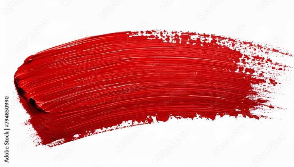 Vibrant red brush stroke on white background Vibrant red brush stroke on white background