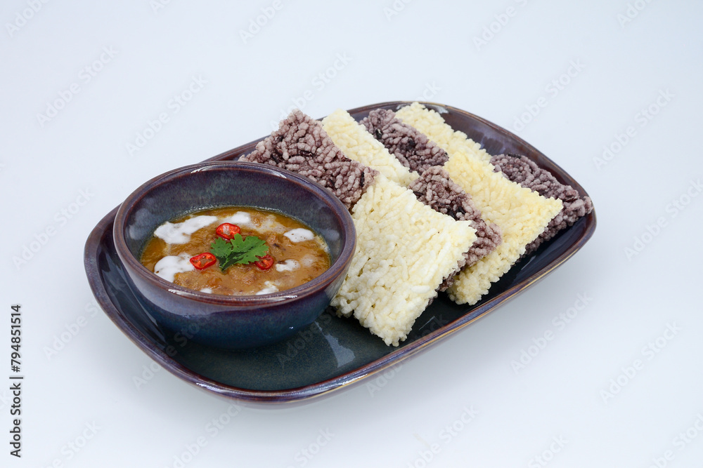 Khao tung rice crispy of thailand