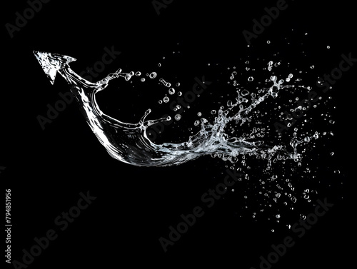 Splashing water on a black background. water splash refreshing black background © anan