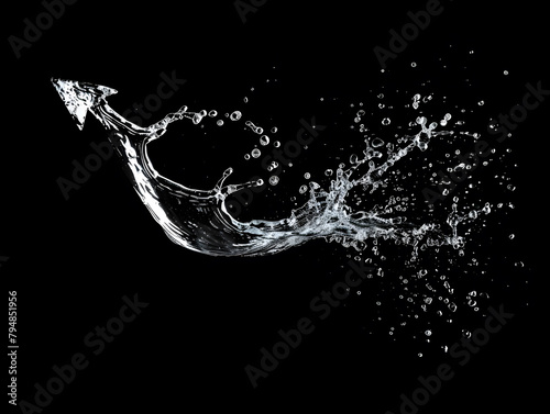 Splashing water on a black background. water splash refreshing black background