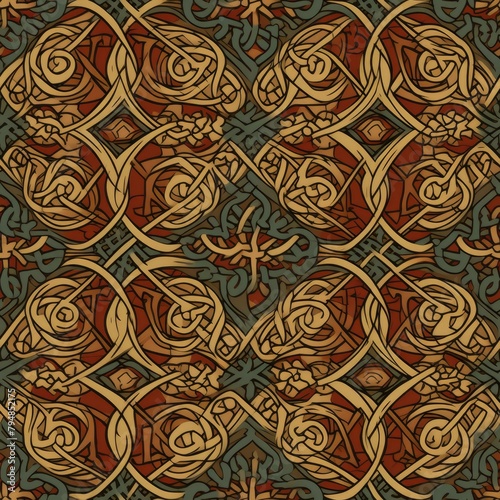 Seamless medieval pattern, ornament, texture, background.