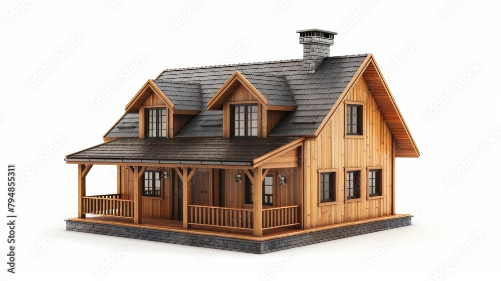 Toy House on Plain White Backdrop - Construction and Real Estate